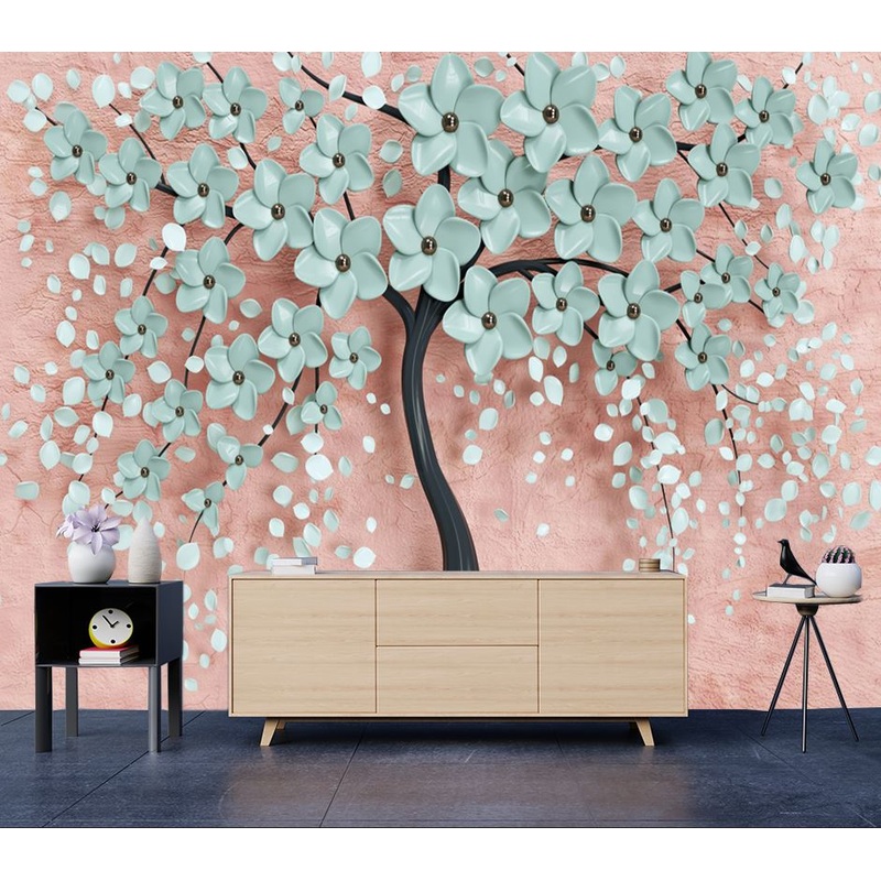 Wallpaper Murals Peel and Stick Removable Flower Tree Design High Quality
