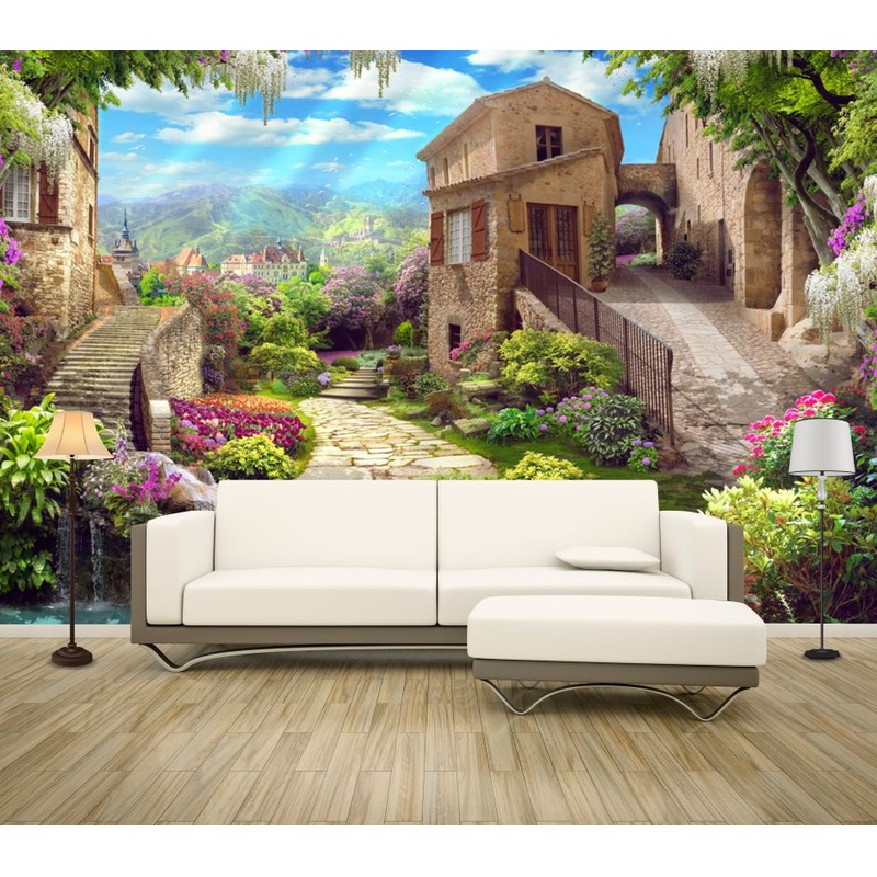 Wallpaper Murals Peel and Stick Removable Houses View in City High Quality