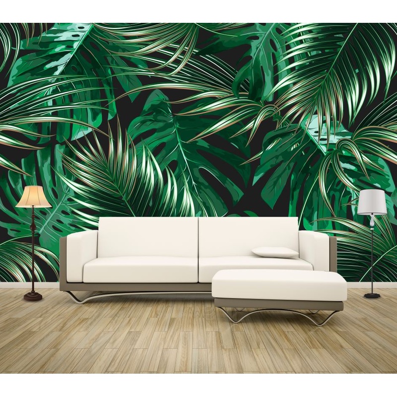Wallpaper Murals Peel and Stick Removable Leaves Design High Quality