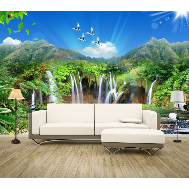 Wallpaper Murals Peel and Stick Removable Nature Waterfall High Quality