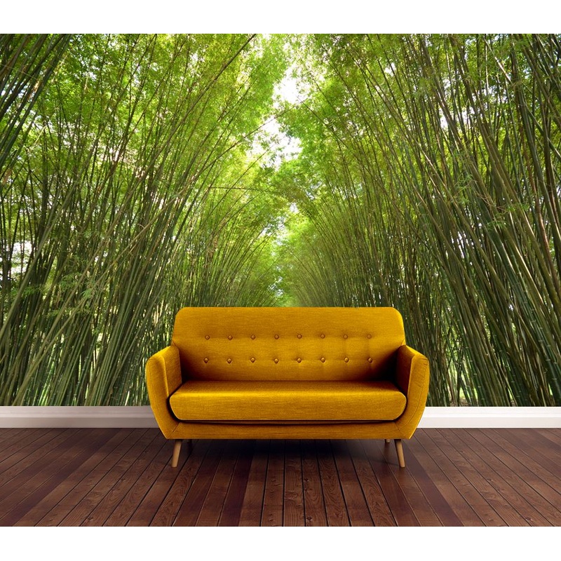 Wallpaper Murals Peel and Stick Removable Road Between Bamboo Trees High Quality