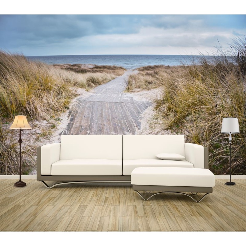 Wallpaper Murals Peel and Stick Removable Road Between Field High Quality
