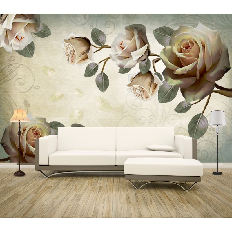 Wallpaper Murals Peel and Stick Removable Rose Floral High Quality