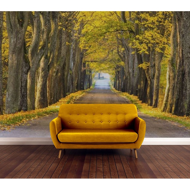 Wallpaper Murals Peel and Stick Removable Stunning Yellow Floral Trees Photograph High Quality