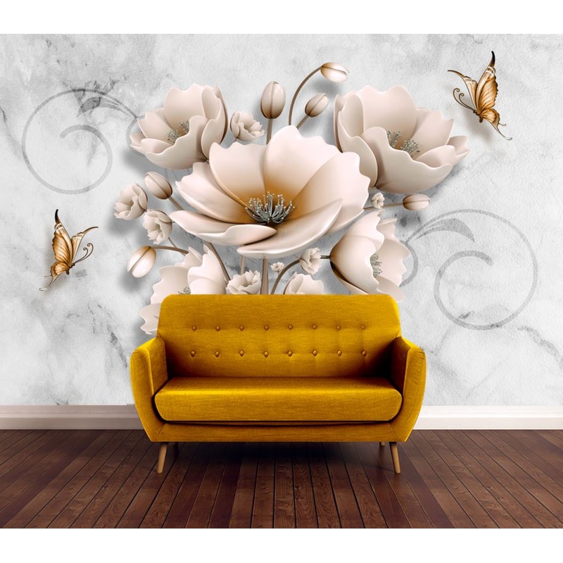 Wallpaper Murals Peel and Stick Removable Colorful 3D Fractal Floral Design High Quality