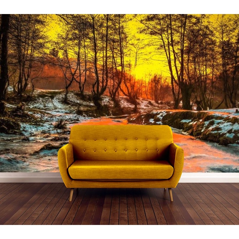 Wallpaper Murals Peel and Stick Removable Colorful Forest Scenery High Quality