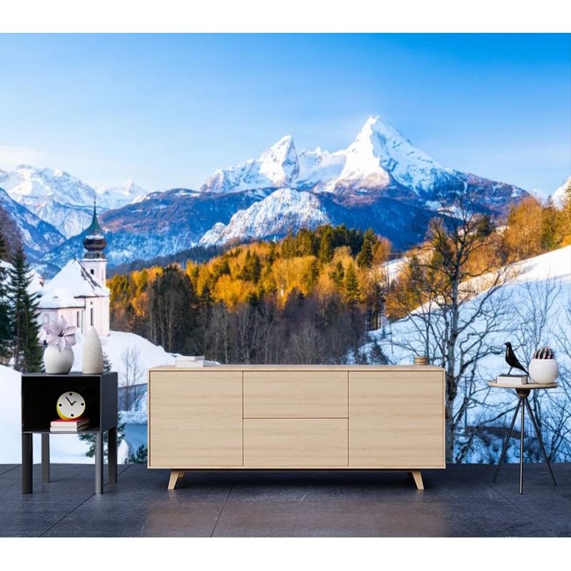 Wallpaper Murals Peel and Stick Removable Forest & Mountain Landscape High Quality