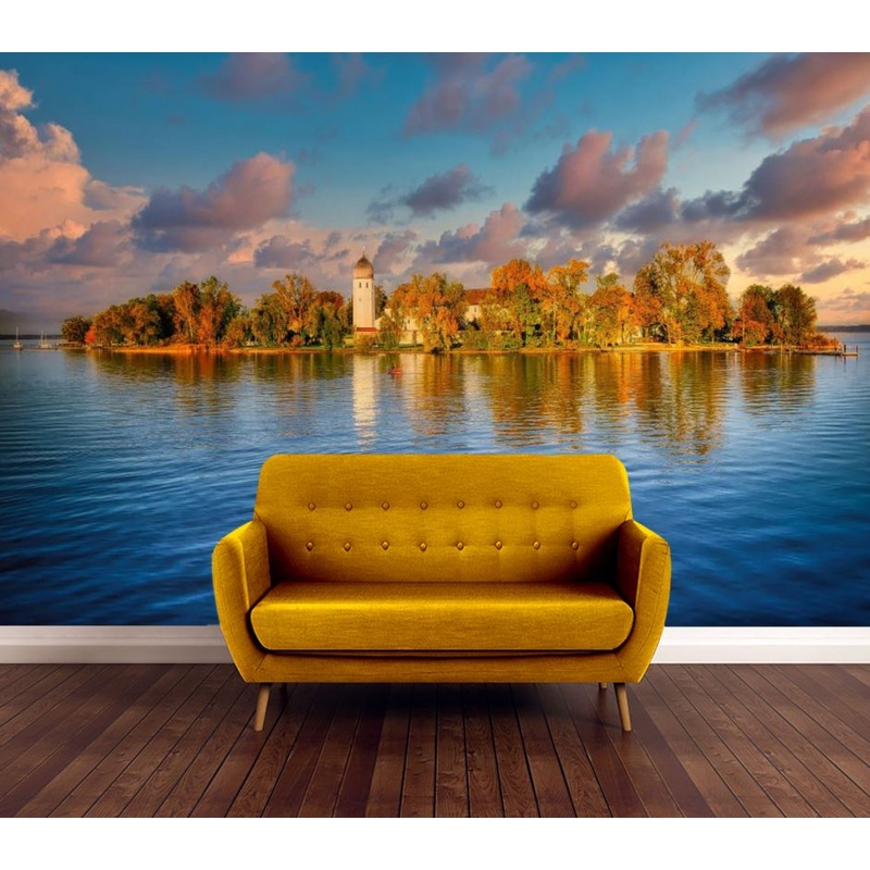 Wallpaper Murals Peel and Stick Removable Island in Lake High Quality