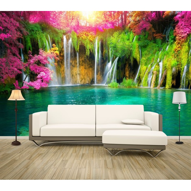 Wallpaper Murals Peel and Stick Removable Lake & Forest Scenery High Quality