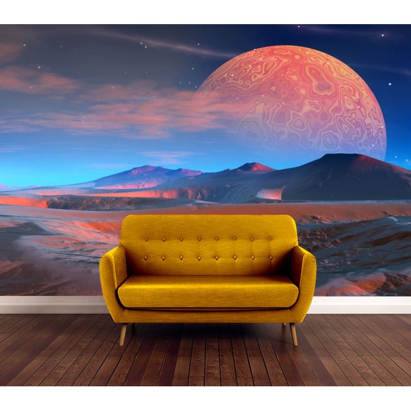 Wallpaper Murals Peel and Stick Removable Landscape View with Planet High Quality