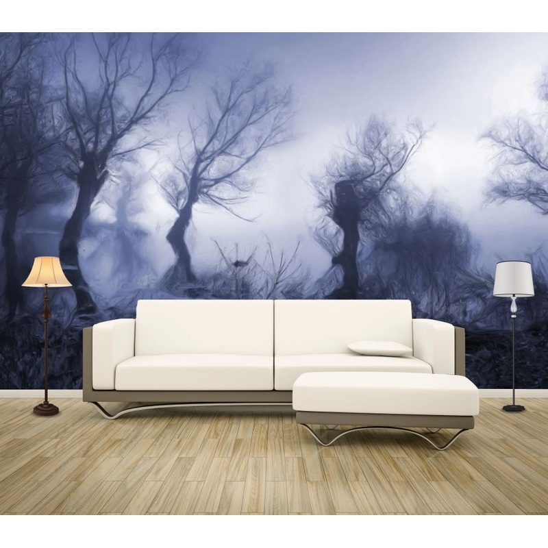 Wallpaper Murals Peel and Stick Removable Misty Forest High Quality