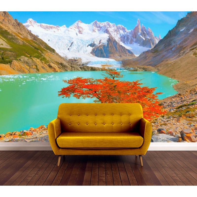 Wallpaper Murals Peel and Stick Removable Mountain & Lake View High Quality