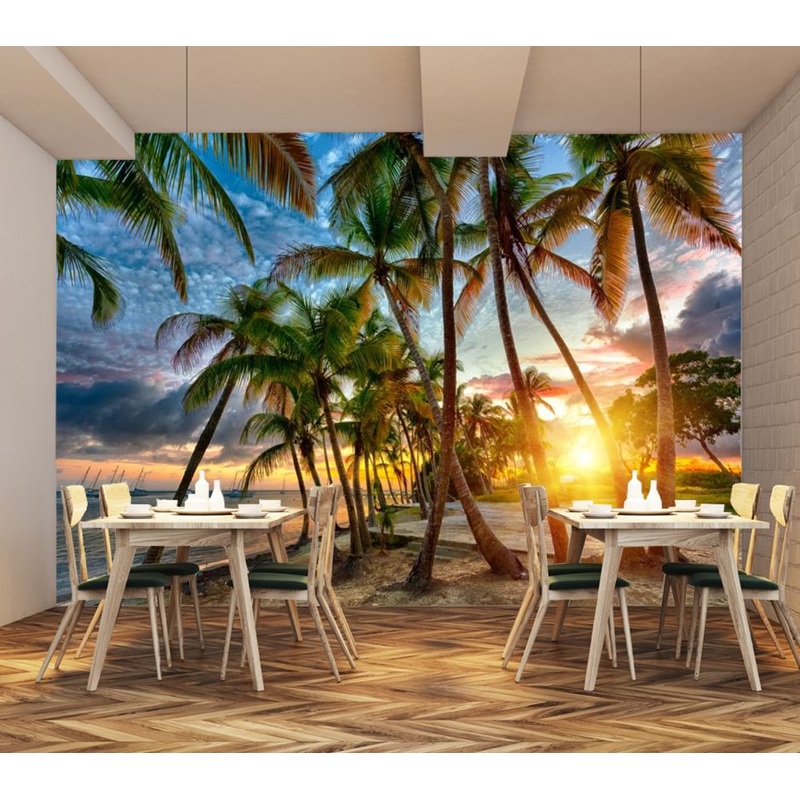 Wallpaper Murals Peel and Stick Removable Palm Trees at Sunset High Quality
