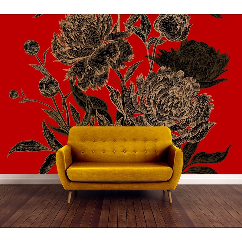 Wallpaper Murals Peel and Stick Removable Peonies Seamless Floral Pattern High Quality