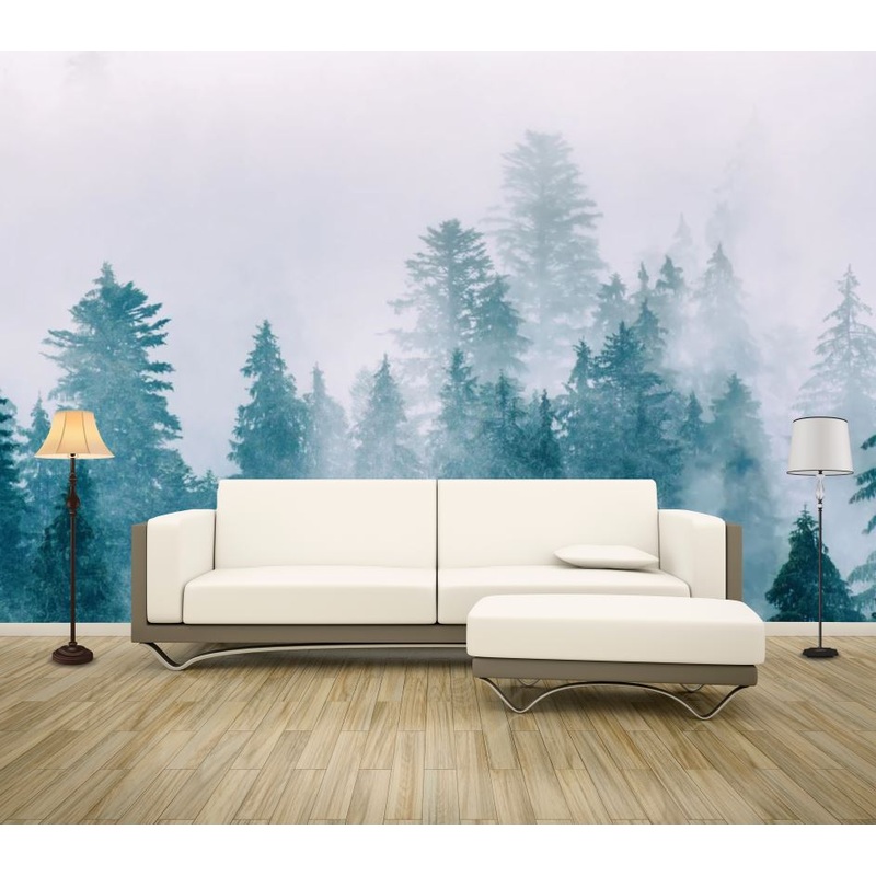 Wallpaper Murals Peel and Stick Removable Photograph Stunning Misty Forest Photograph High Quality