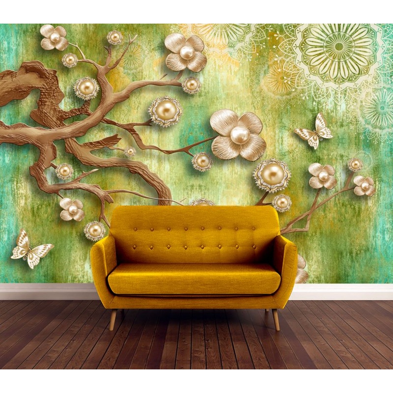 Wallpaper Murals Peel and Stick Removable Stunning 3D Floral Fractal Design High Quality