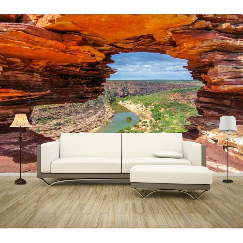 Wallpaper Murals Peel and Stick Removable Stunning Cave on Valley Photograph High Quality