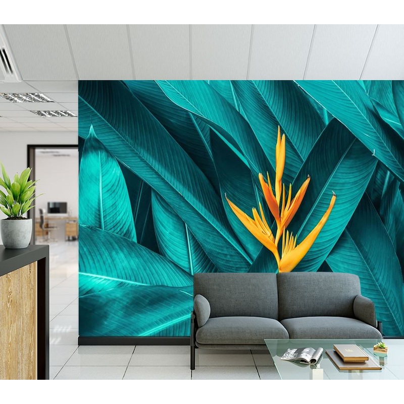 Wallpaper Murals Peel and Stick Removable Stunning Flower & Leaves Photograph High Quality