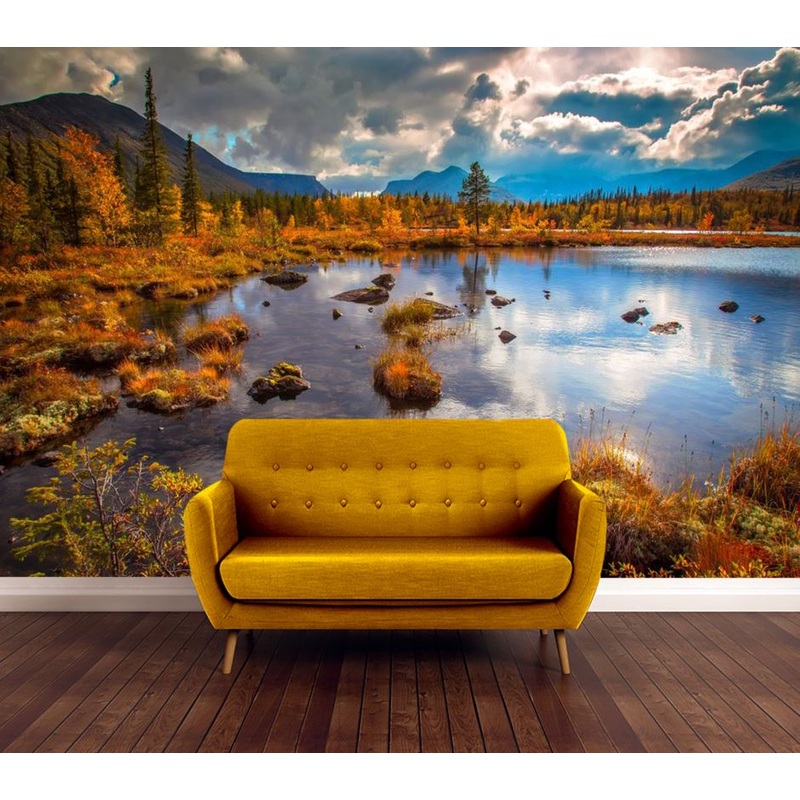 Wallpaper Murals Peel and Stick Removable Stunning Lake Scenery View High Quality