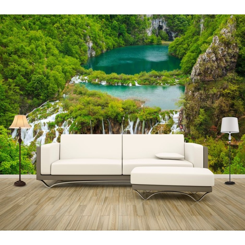 Wallpaper Murals Peel and Stick Removable Stunning Waterfall Aerial View High Quality