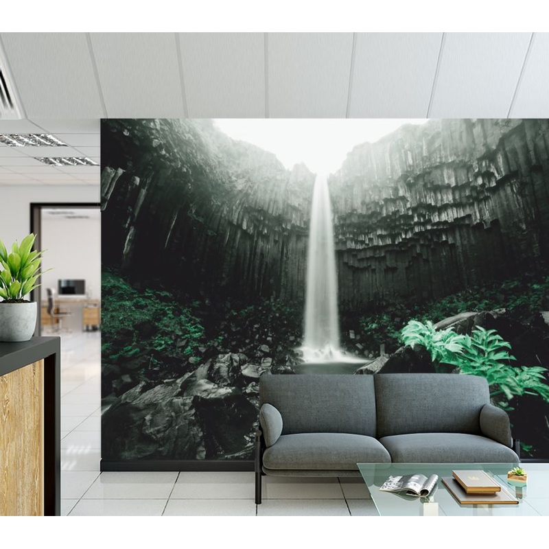 Wallpaper Murals Peel and Stick Removable Stunning Waterfall & Misty Forest High Quality