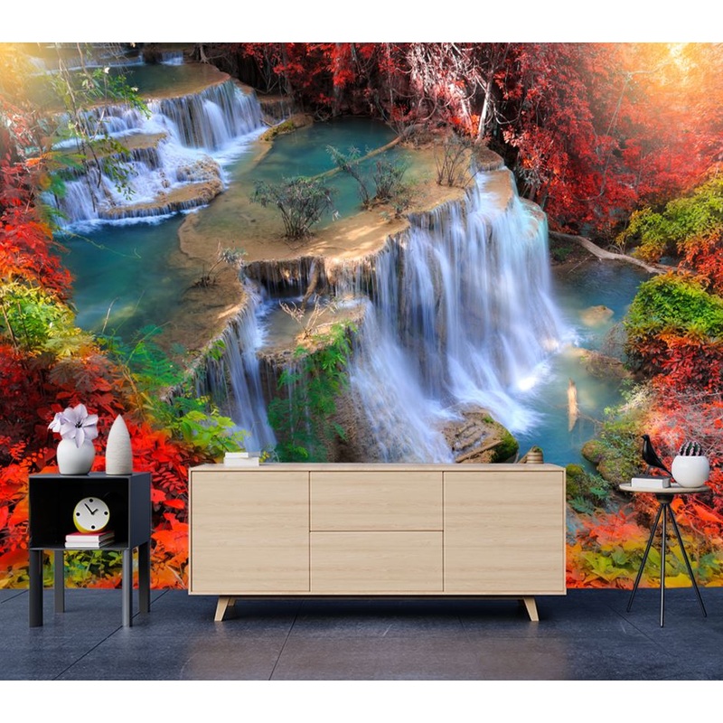 Wallpaper Murals Peel and Stick Removable Stunning Waterfall Photograph High Quality
