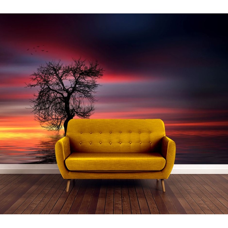 Wallpaper Murals Peel and Stick Removable Tree in Sunset High Quality