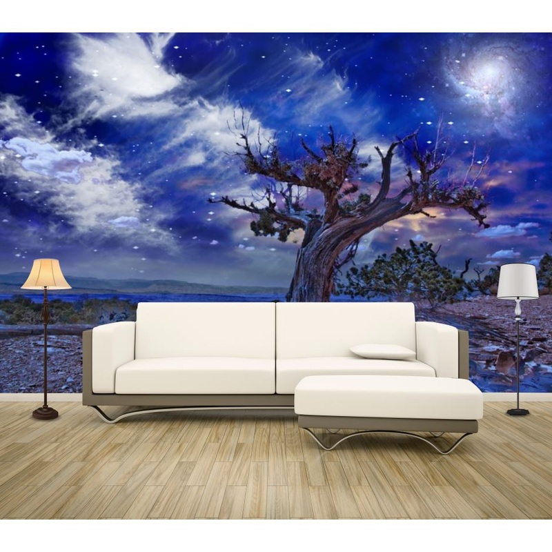 Wallpaper Murals Peel and Stick Removable Tree Under Moonlight High Quality