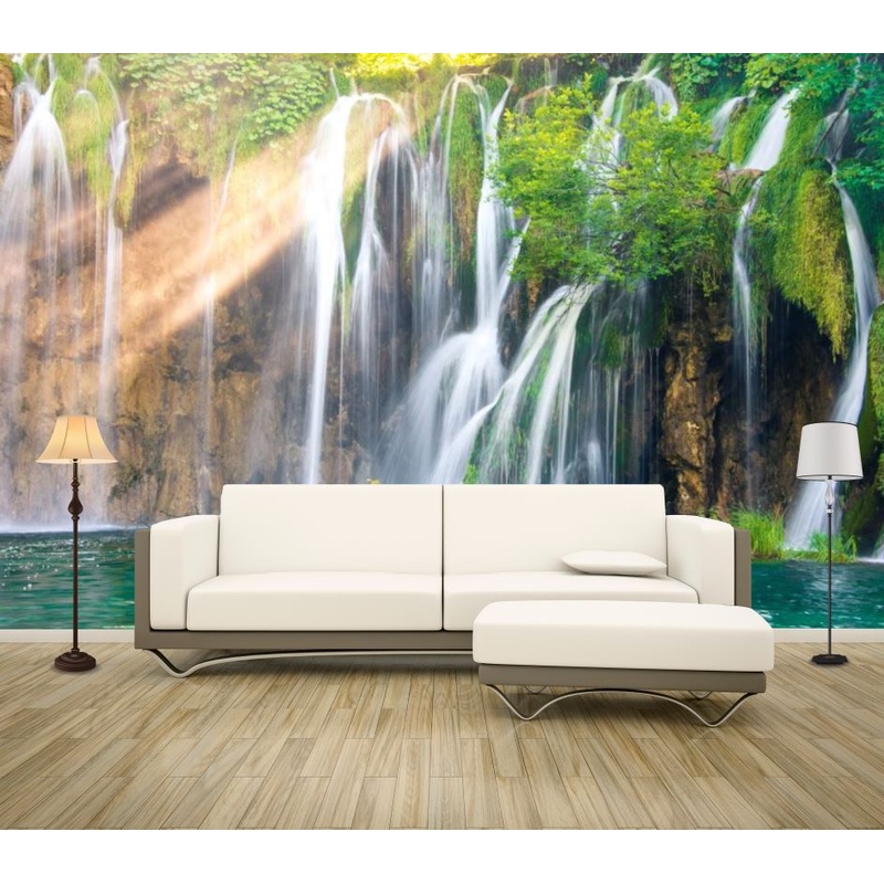 Wallpaper Murals Peel and Stick Removable Waterfall in Forest Photograph High Quality