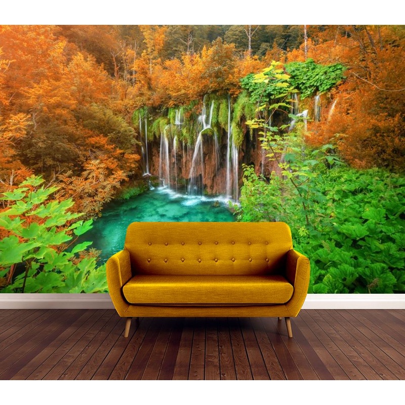 Wallpaper Murals Peel and Stick Removable Waterfall Scenery Photograph High Quality