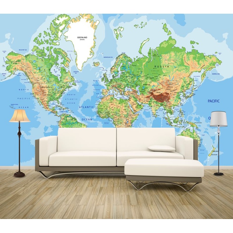 Wallpaper Murals Peel and Stick Removable World Map Vector High Quality