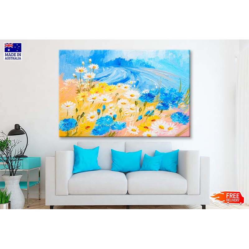 Abstract Illustration of Flowers Oil Painting Wall Art Limited Edition High Quality Print