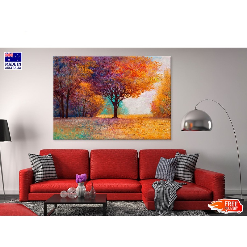 Autumn Trees Garden Oil Painting Print 100% Australian Made