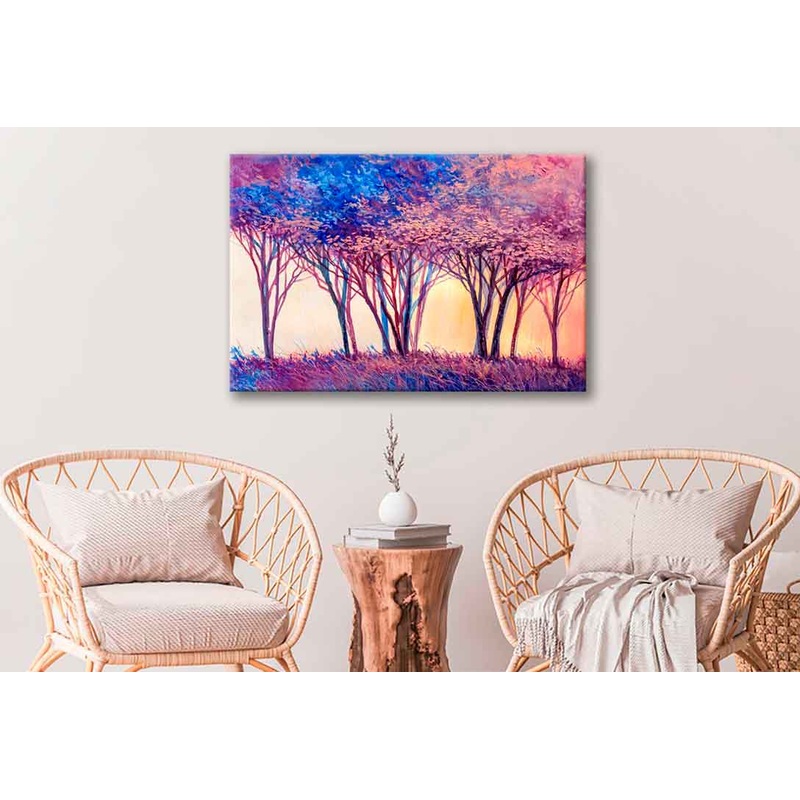 Bella Home Abstract Forest Trees Oil Painting Print Canvas Ready to hang
