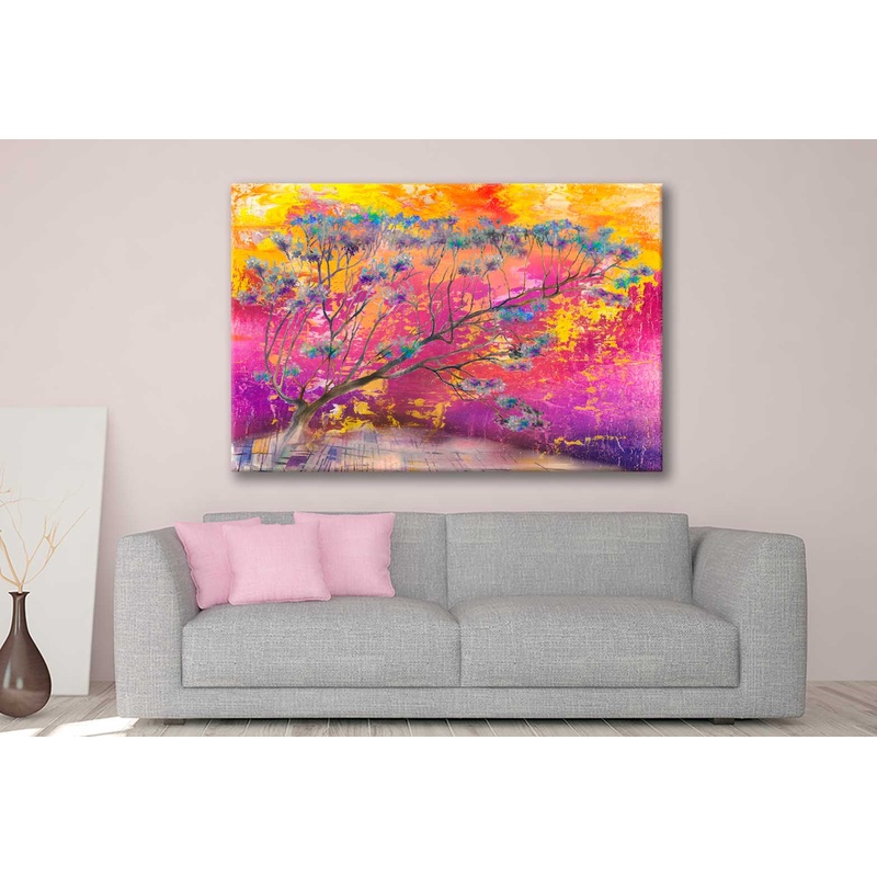 Bella Home Autumn Tree Abstract Oil Painting Print Canvas Ready to hang