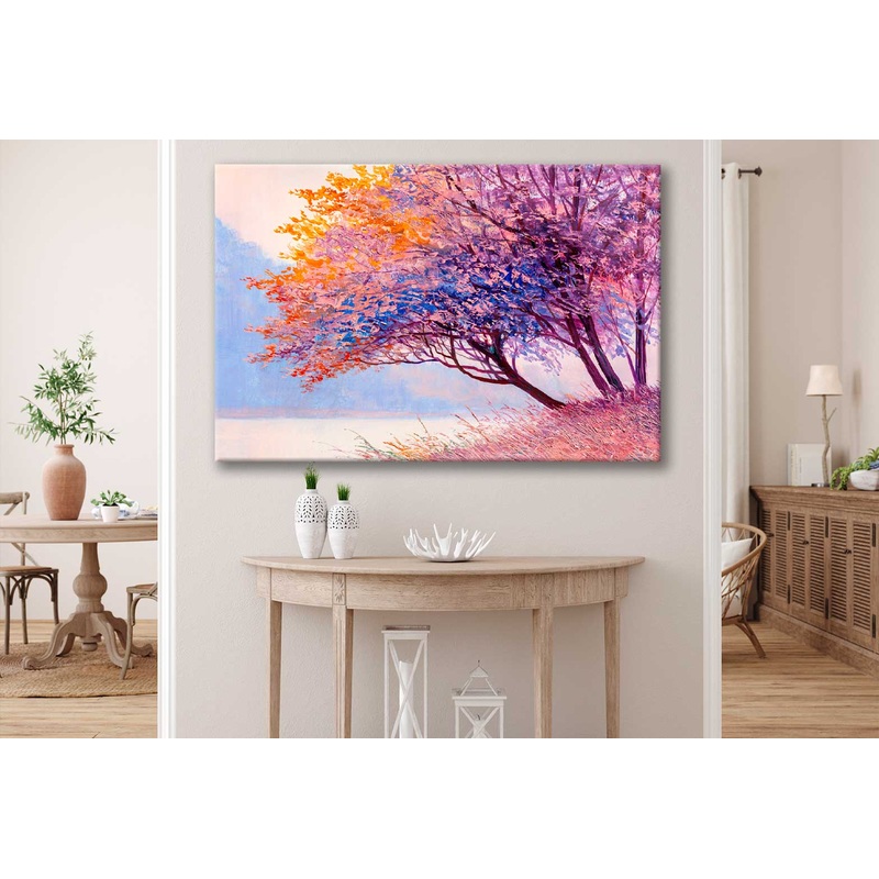 Bella Home Autumn Tree Watercolor Painting Print Canvas Ready to hang
