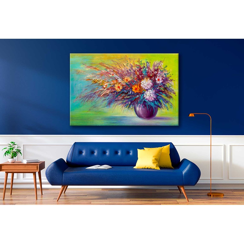 Bella Home Oil Painting A Bouquet Of Flowers Print Canvas Ready to hang