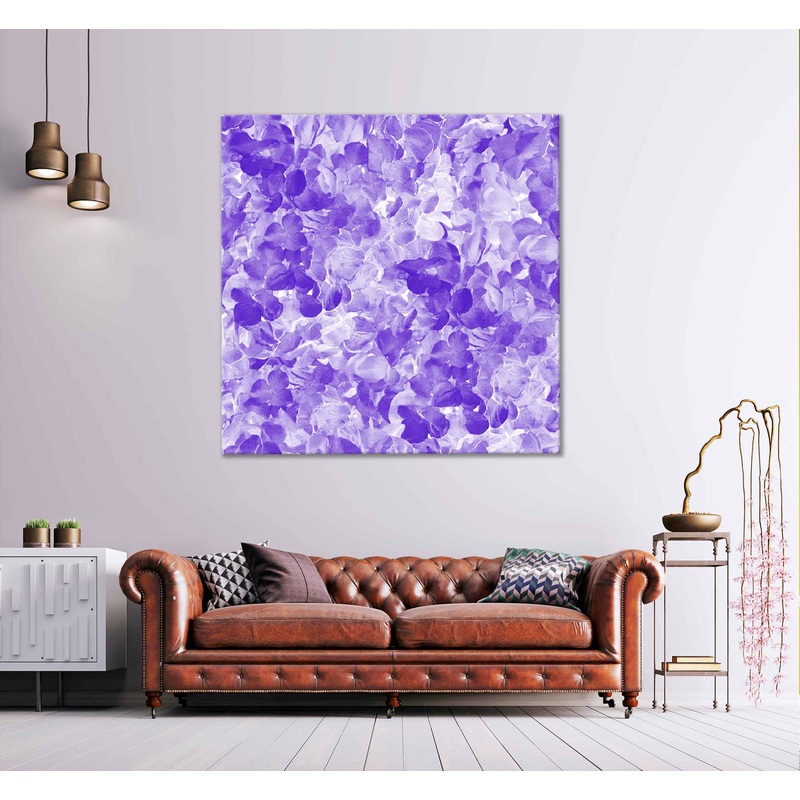 Square Canvas Purple Flowers Watercolor Painting High Quality Print 100% Australian Made