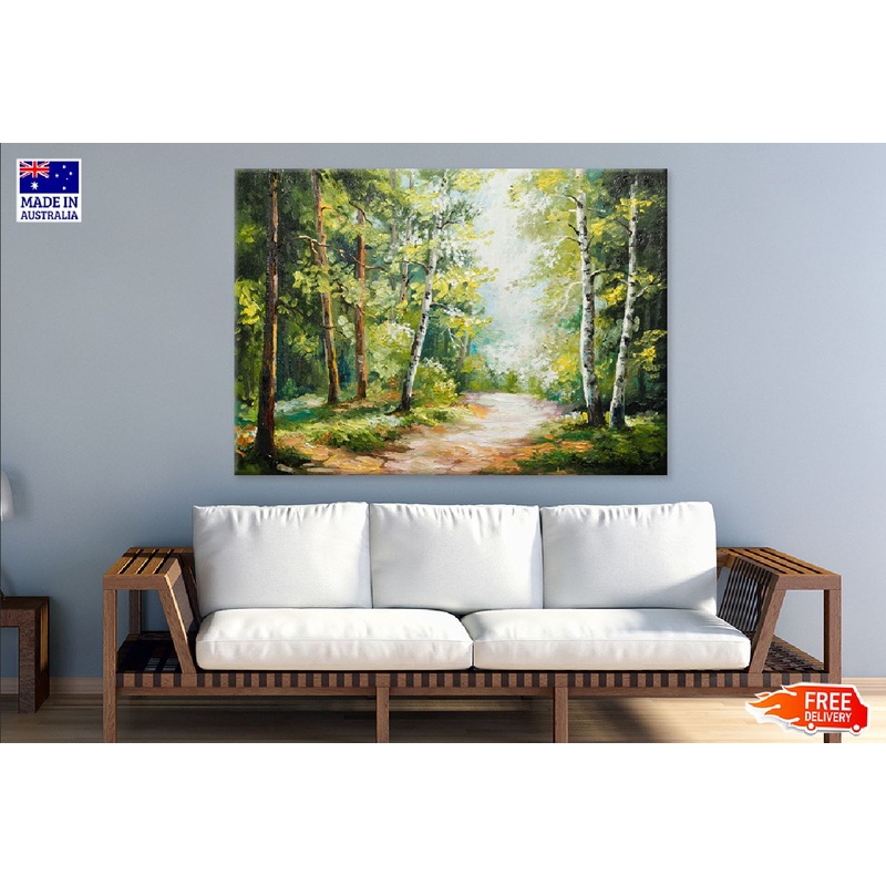 Trees Covered Pathway Watercolor Painting Print 100% Australian Made
