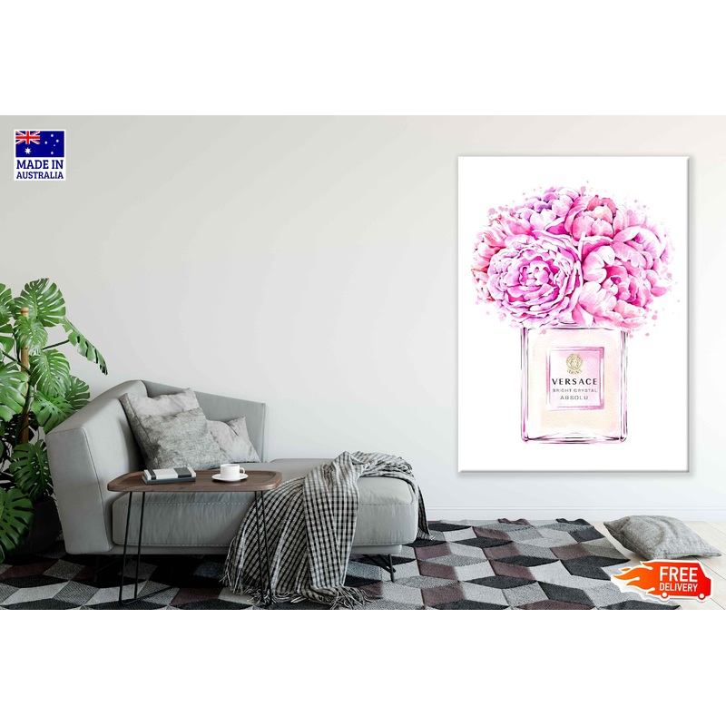 Versace Pink Perfume Bottle Watercolor Painting Print 100% Australian Made