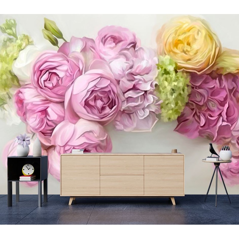 Wallpaper Murals Peel and Stick Removable Colorful Floral Design High Quality