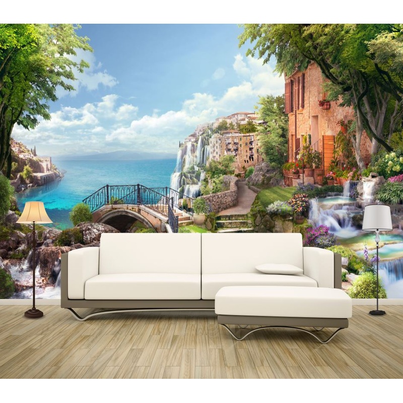 Wallpaper Murals Peel and Stick Removable Houses & Nature Painting High Quality