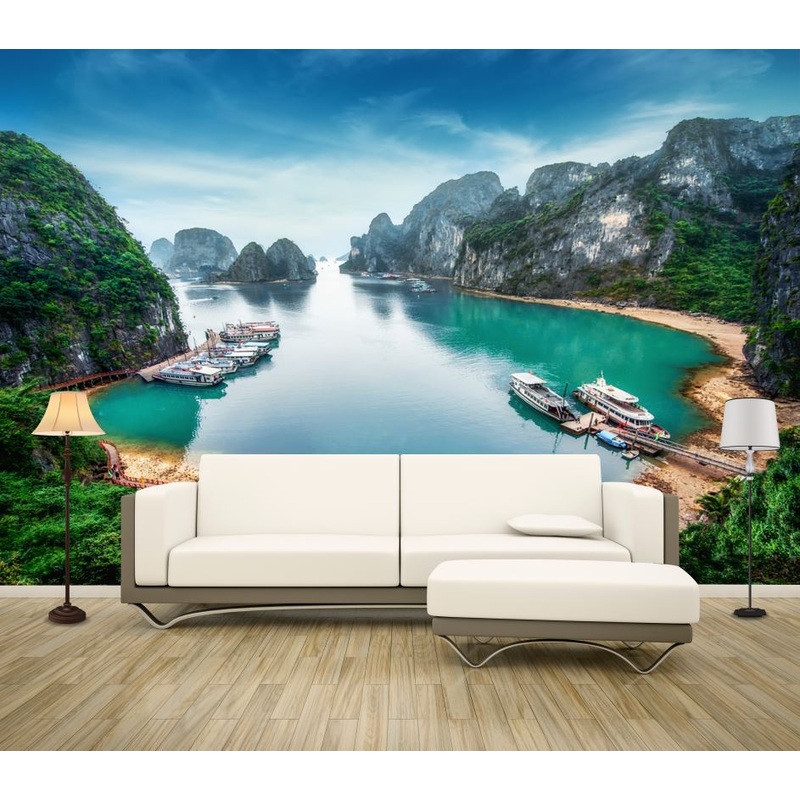 Wallpaper Murals Peel and Stick Removable Stunning Nature Scenery Ha Long Bay, South China Sea, Vietnam High Quality