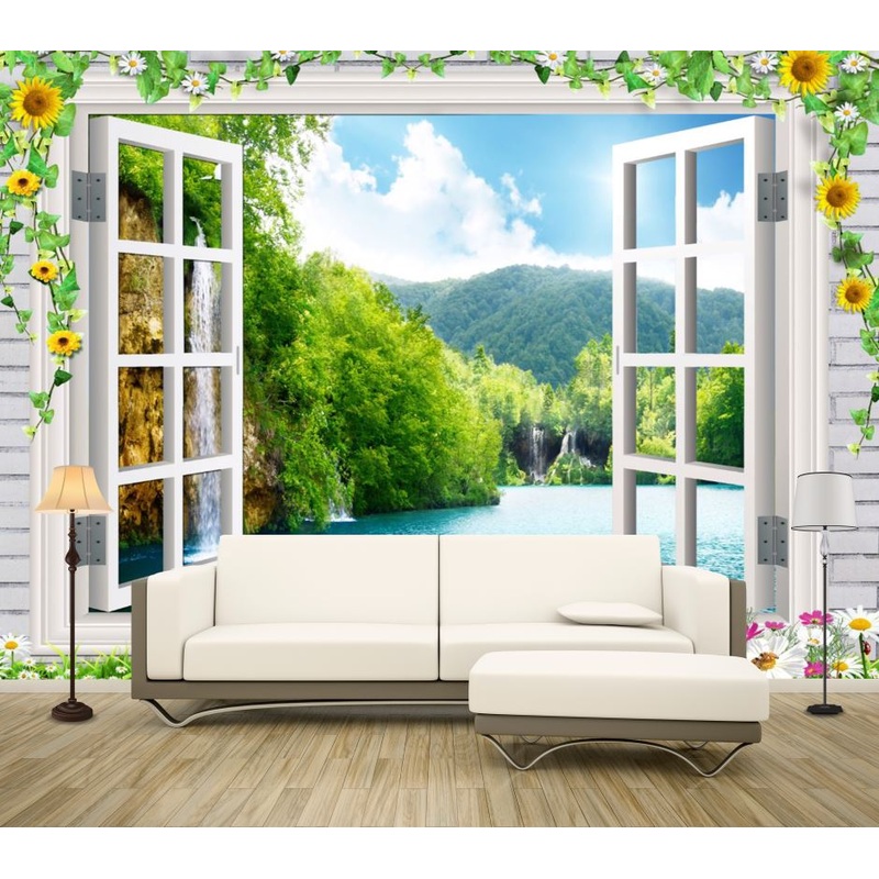 Wallpaper Murals Peel and Stick Removable Stunning Nature Scenery View from Window High Quality