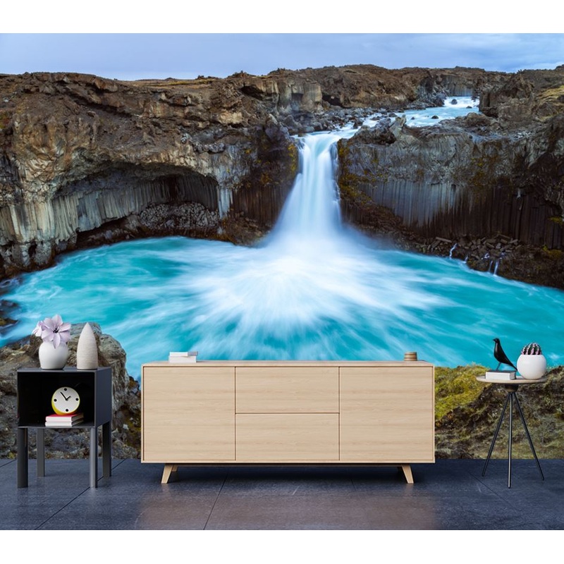 Wallpaper Murals Peel and Stick Removable The Blue Waterfall, Iceland High Quality