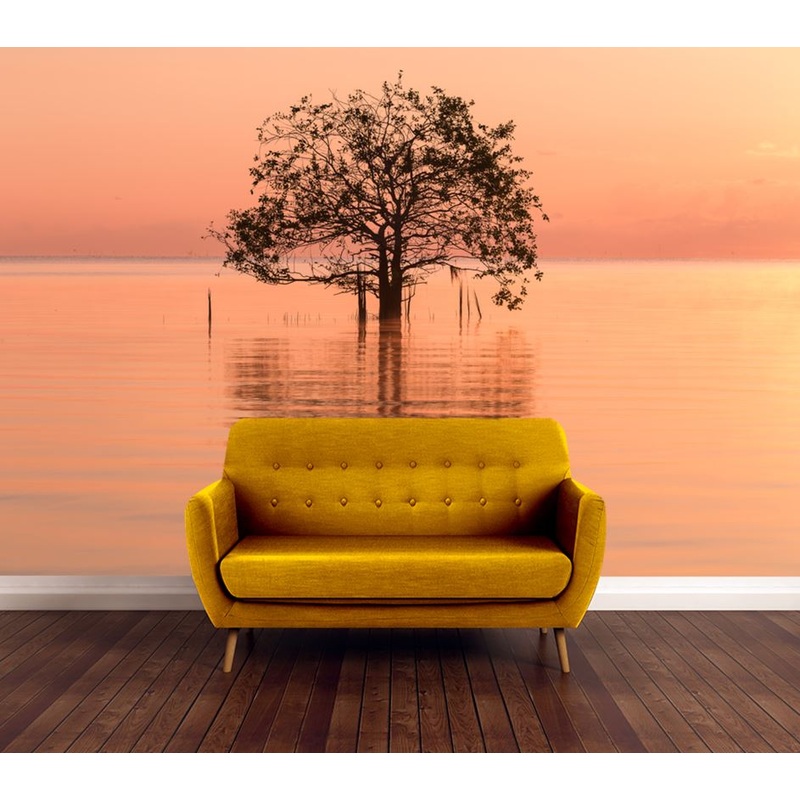 Wallpaper Murals Peel and Stick Removable Tree in River Scenery High Quality