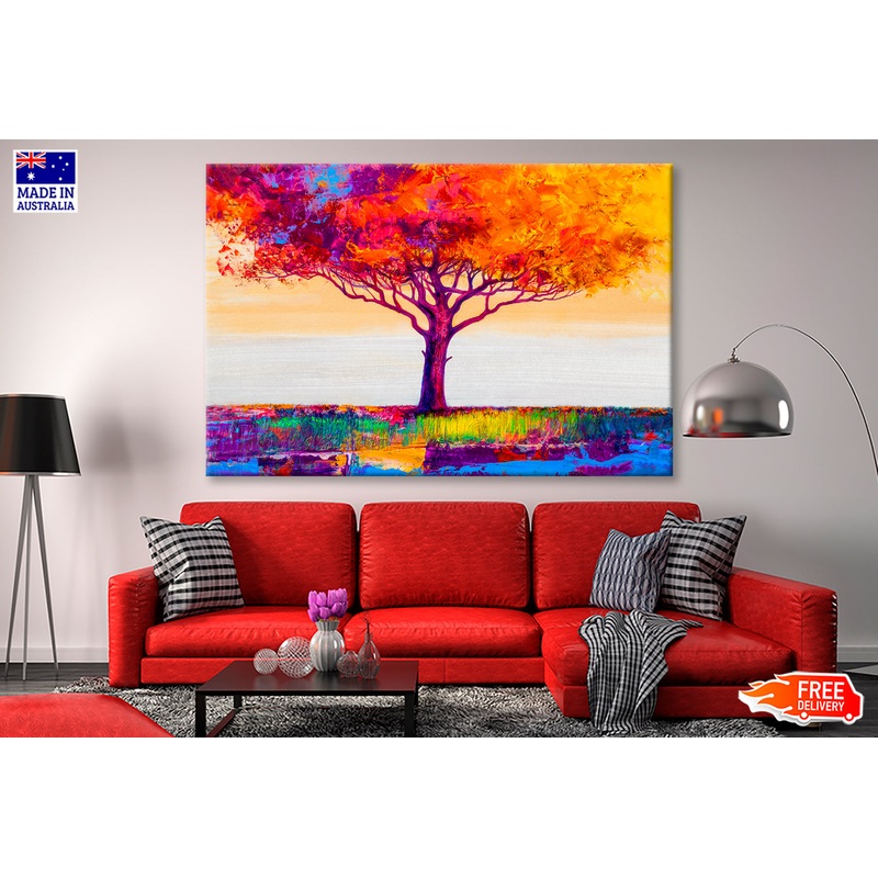 Abstract Colorful Autumn Tree Oil Painting Limited Edition High Quality Print