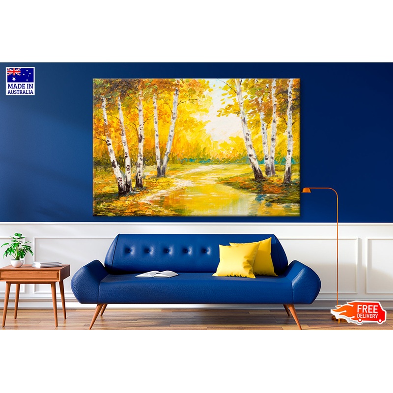 Autumn Forest Near The River Oil Painting Limited Edition High Quality Print