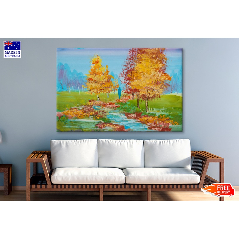 Autumn Park, Yellow Foliage Oil Painting Wall Art Limited Edition High Quality Print