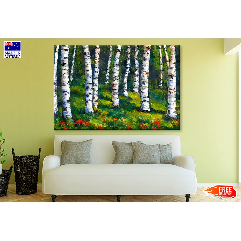 Birch Forest In Spring Oil Painting Wall Art Limited Edition High Quality Print